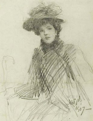 Portrait of Augusta Gregory by John B. Yeats (1839-1922)