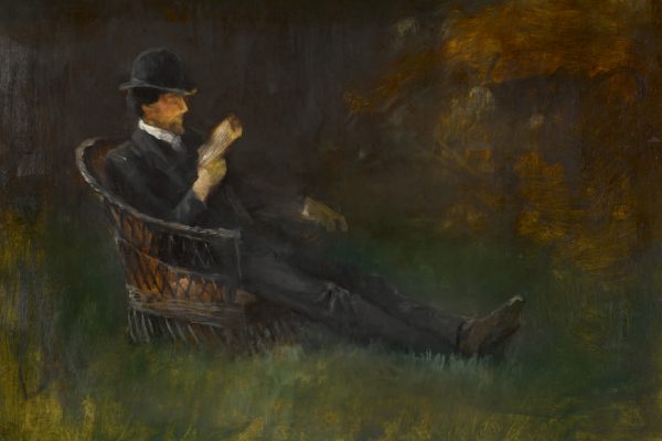 W.B. Yeats Reading In The Garden at Bedford Park by John Butler Yeats (1839 – 1922)