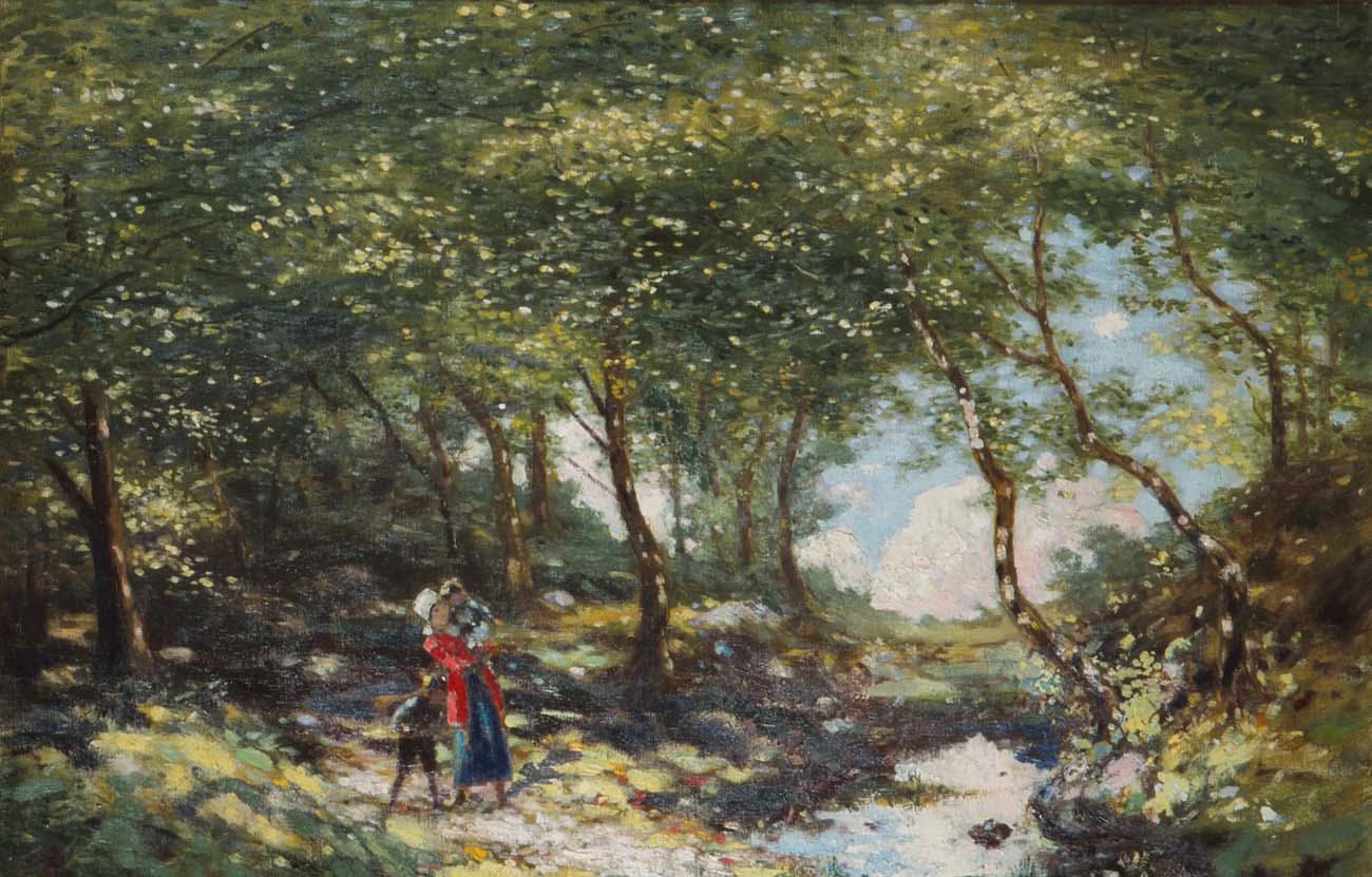 Landscape With Woman And Children By George William Russell (AE) (1867 - 1935)