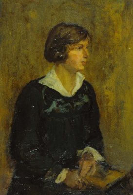 Portrait of a Girl (woman with white collar) by Artist Unknown