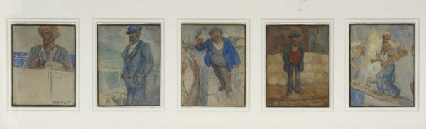 The Bay Pilot, The River Pilot, The Stevedore, The Ganger And The Gang by Jack B. Yeats (1871 - 1957)