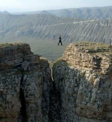 Tightrope, Dagestan, 2015. 58.10 min., video, colour, sound. Tightrope walker: Rasul Abakarov.