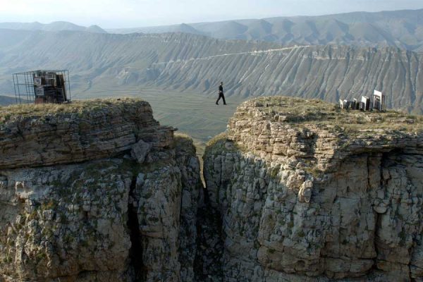 Tightrope, Dagestan, 2015. 58.10 min., video, colour, sound. Tightrope walker: Rasul Abakarov.