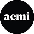 Aemi Logo Circular White Text On Black
