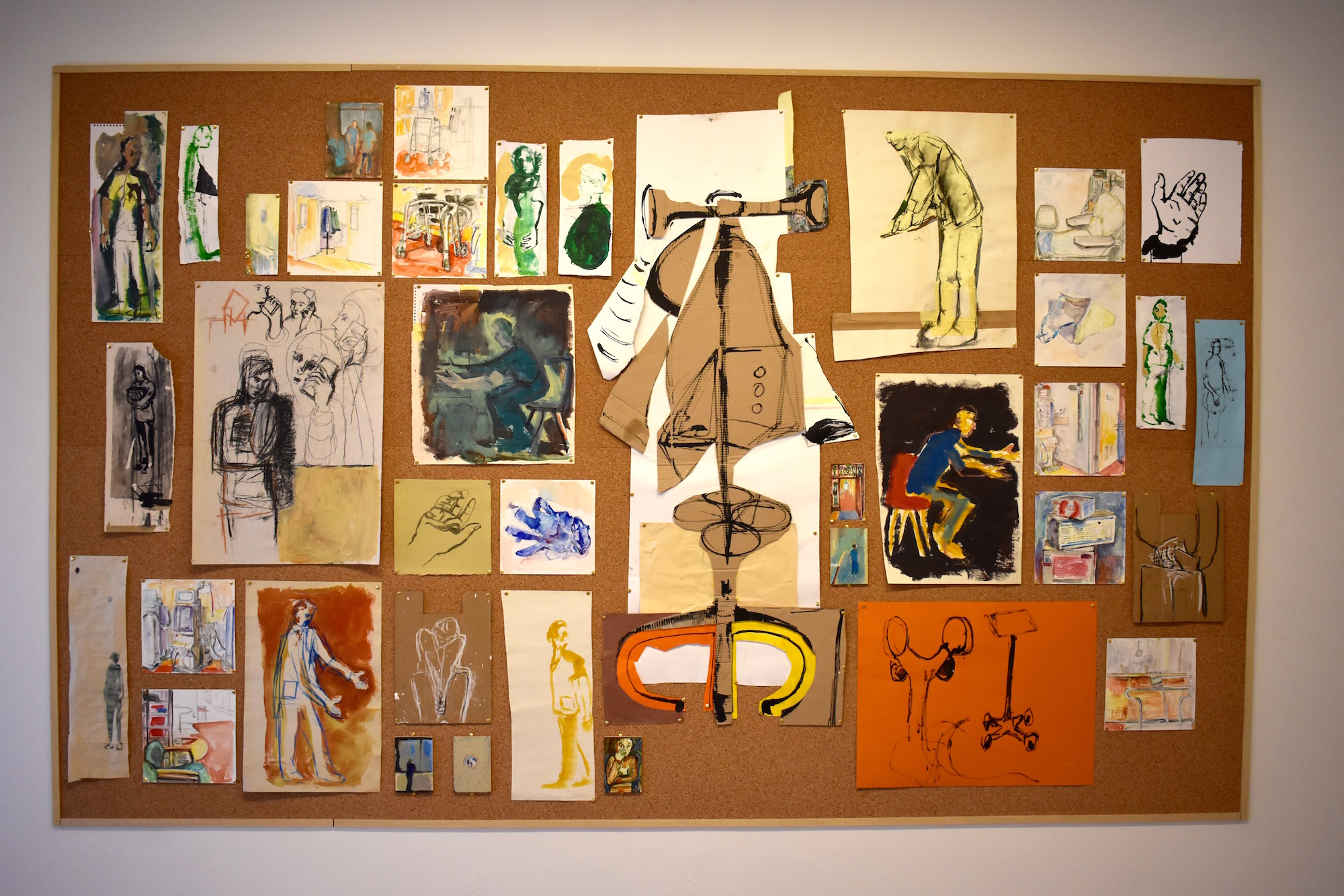 Hospital Sketches Corkboard Process Room